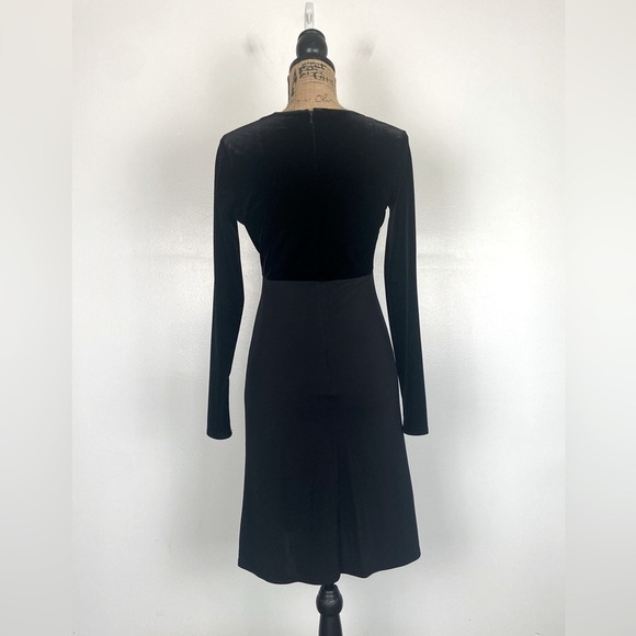 Emanuel Ungaro 90s Y2K Midi Dress Velvet Size S Color Black Goth Long Sleeves - Picture 3 of 10
